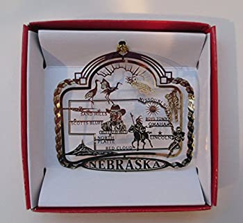 【中古】【インポート品・未当て嵌める】Nebraska State Brass Christmas ORNAMENT [並行輸入品]
