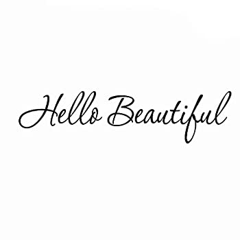 【中古】【インポート品・未当て嵌める】Hello Beautiful Wall Decal Inspirational Quotes Mirror Stickers VWAQ 1620 (22W X 6H) by VWAQ