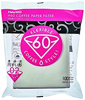 【中古】【輸入品・未使用】ハリオ V60用ペーパーフィルター 02W 1-4杯用 100枚入(VCF-02-100W) [並行輸入品]｜ムジカ＆フェリーチェ店