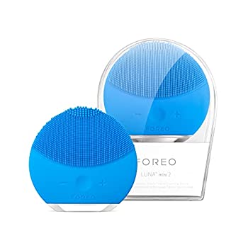 【中古】【インポート品・未当て嵌める】FOREO LUNA mini 2 電動洗顔毛はらい ケイ素樹脂製 音波振りまわす 藍緑色 1個 キッチン用品・食器・調理器具-その他
