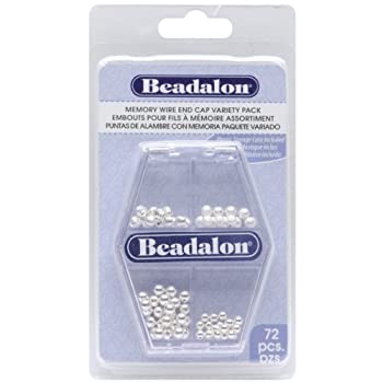 【中古】【インポート品・未当て嵌める】Memory Wire Endcap Variety Pack 72/Pkg-Silver (並行輸入品)