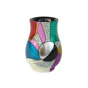 【中古】【インポート品・未当て嵌める】花立て/御花軍事基地（小） 線がき飾りつけ 木製(漆ペンキ塗り) (芸術品/室内装飾雑貨) FV-H10 [並行輸入品]