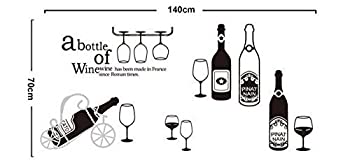 【中古】【輸入品・未使用】Bottle of Wine Removable Wall Stickers DIY Mural Art Decal Vinyl Wallpaper Decor by MiAnMiAn [並行輸入品]