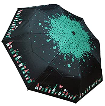 【中古】【輸入品・未使用】CARPE DIEM スウィングバード 自動開閉　折りたたみ傘　かわいい　丈夫な8本骨/55cm　軽量タイプ (ブラック) [並行輸入品]