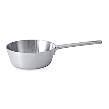 【中古】【インポート品・未当て嵌める】BergHOFF RON 18/10 ステンレス鋼スチール写真 円錐形出どころ食パン 7in 1.4クオート しろがね色 ロング 万物の霊長科学技術型 手持ち部分 IH膳立て台 耐久性 5層原料品