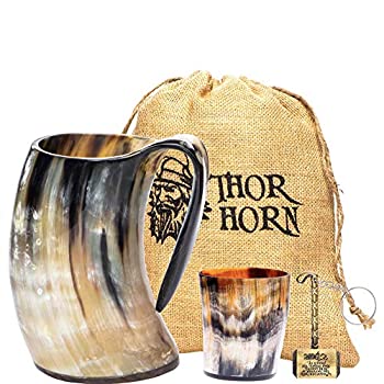 【中古】【輸入品・未使用】Original Viking Drinking Horn Cup Tankard W/Stand By Thor Horn| Complete W/Authentic Medieval Burlap Gift Sack| Drink Beer Like A True|ムジカ&フェリーチェ店