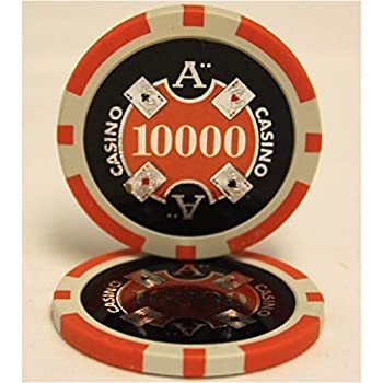 【中古】【輸入品・未使用】Ｑｕａｔｔｒｏ　Ａｓｓｉ（クアトロ アッシー）ポーカーチップ（10000）橙　＜２５枚セット [並行輸入品]