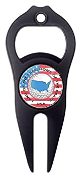 【中古】【インポート品・未当て嵌める】Hat Trick Openers 6-インチ-1 Golf Divot Tool with USA Logo%ｶﾝﾏ% Black