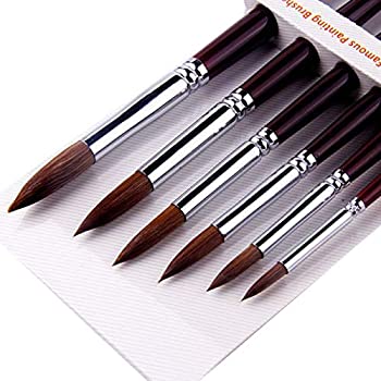 【中古】【輸入品・未使用】アーティストペイントブラシ-優れたセーブルヘアアーティストラウンドポイントペイントブラシセット水彩アクリルペイント用品｜ムジカ＆フェリーチェ店