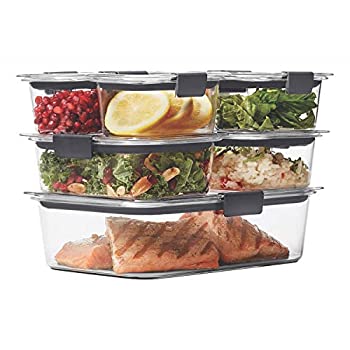 【中古】【輸入品・未使用】Rubbermaid (ラバーメイド) 2108377 ブリリアンスストレージ 食品保存容器 プラスチック蓋 14個セット ビスフェノールA不使用