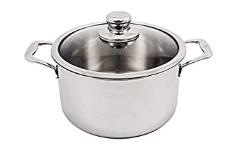 【中古】【インポート品・未当て嵌める】スイス連邦金剛石割り増し金Clad Dutch Oven w / Lid???6.3?QT。( 9.5?%ﾀﾞﾌﾞﾙｸｫｰﾃ%、しろがね色