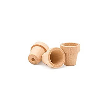 【中古】【インポート品・未当て嵌める】Woodpeckers クラフトフラワーポット 高さ1in 幅1in 12個風呂敷き包み 未入眼 木製御花ポット