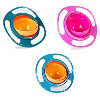 【中古】【輸入品・未使用】Berry President(TM) Set Of 3: Magic Bowl 360 Degree Rotation Spill Resistant Gyro Bowl with Lid For Toddler Baby Kids Children%ｶﾝﾏ% Ora