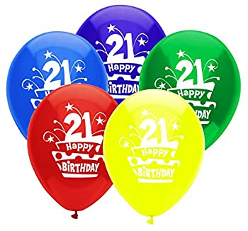 【中古】【輸入品・未使用】(8 CT%ｶﾝﾏ% 21st BIRTHDAY CAKE) - PartyMate 24638 Printed Latex Balloons%ｶﾝﾏ% 8 CT%ｶﾝﾏ% 21st BIRTHDAY CAKE