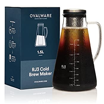 【中古】【輸入品・未使用】(1.5 Litre) - Airtight Cold Brew Iced Coffee Maker ( & Iced Tea Maker) with Spout - 1.5L1510ml Ovalware RJ3 Brewing Glass Carafe with R
