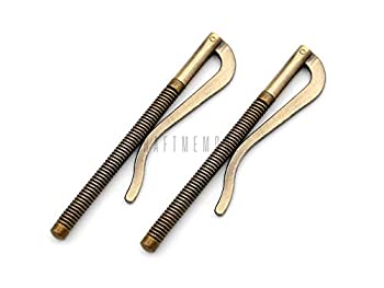 【中古】【インポート品・未当てはめる】CRAFTMモアアベイル4カラースプリングマネークリップマネークリップ銭入れLeathercraft添え物風呂敷き包み2（アンティーク金管楽器）