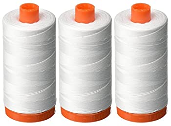 【中古】【輸入品・未使用】Aurifil 50WT ホワイト 無地 マココットン糸 各1422ヤード