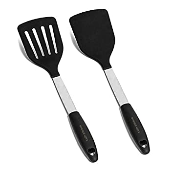 【中古】【輸入品・未使用】デイリーキッチンスパチュラセット 耐熱シリコンとステンレススチール フライ返し ゴムグリップ 柔軟なシリコンスパチュラ ノンスティック調理器
