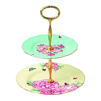 【中古】【輸入品・未使用】Royal Albert 40025889 2 Tier Blessings & Joy Mixed Patterns Cake Stand%ｶﾝﾏ% Multicolor