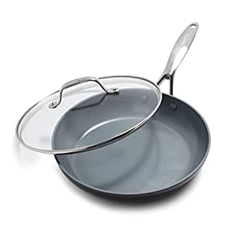 【中古】【輸入品・未使用】(Small%カンマ% Gray) - GreenPan CC000670-001 Valencia Pro Ceramic Non-Stick Covered Frypan%カンマ% 25cm%カンマ% Small%カンマ% Grey