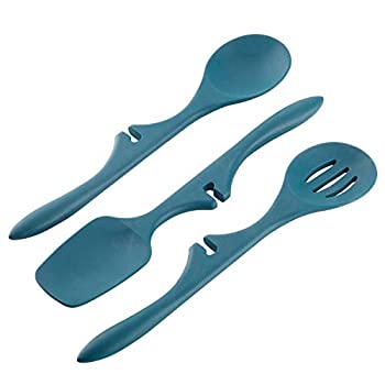 【中古】【輸入品・未使用】Rachael Ray キッチンツールとガジェット ノンスティックキッチン用品/レイジースプーン、ソリッド、スロットスプーン、3ピース、マリンブルー