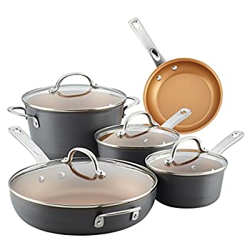 【中古】【輸入品・未使用】(9-Piece) - Ayesha Curry Home Collection Hard Anodized Aluminium Cookware Set%カンマ% 9-Piece