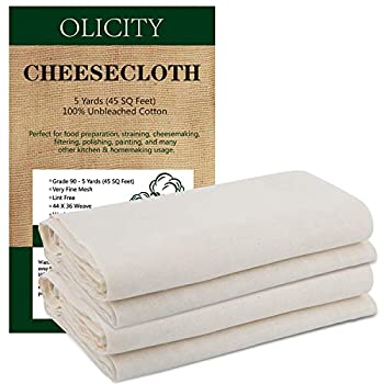 【中古】【インポート品・未当て嵌める】(Grade 90-5 Yards) - Olicity Cheesecloth%ｶﾝﾏ% Grade 90%ｶﾝﾏ% 4.2sqm%ｶﾝﾏ% 100% Unbleached Cotton Fabric Ultra Fine Cheesecloth for Cookin