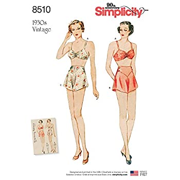 【中古】【インポート品・未当て嵌める】Simplicity Pattern 8510 P5 Misses\u0027 Vintage Brassiere and Tap Panties SEWING PATTERN%ｶﾝﾏ% Size 12-20