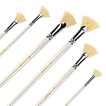 【中古】【輸入品・未使用】Fan Brushes - Amagic Artist Soft Anti-Shedding Hog Bristle Paint Brush Set for Acrylic Watercolour Oil Painting (6 Pcs)