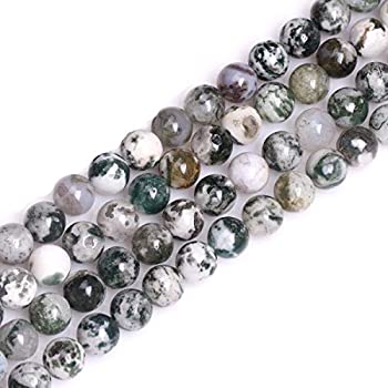 【中古】【インポート品・未当て嵌める】GEM-inside 生まれながら4粍ラウンドグリーンモスツリーメノウストーンビーズ ジュエリーメイキングストランド用 15in 10粍 緑であること GM17271