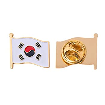 【中古】【輸入品・未使用】韓国国旗ラペルピン エナメル 金属製 お土産 帽子 メンズ レディース 愛国的 韓国 (ウェービングフラッグラペルピン)