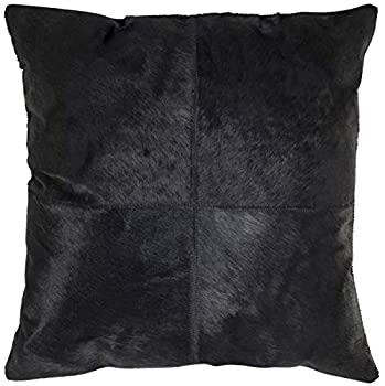 【中古】【輸入品・未使用】Safavieh ホームコレクション カーリー ブラック 20 x 20インチ カウハイドピロー