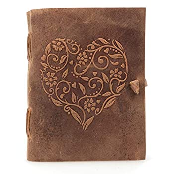 【中古】【輸入品・未使用】Genuine Leather Journal for Women - Beautiful Handmade Leather Bound Notebook with Embossed Heart Cover - for Daily Drawing & Sketching|ムジカ&フェリーチェ店