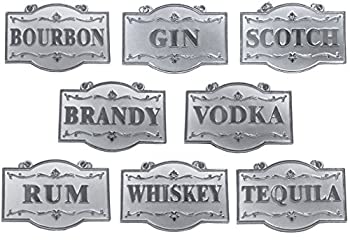 【中古】【輸入品・未使用】Amlong Plus Deluxe Set of Liquor Tags for Bottles or Decanters%ｶﾝﾏ% Silver Colour%ｶﾝﾏ% Set of 8 With Adjustable Chain Features (Bourbon