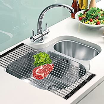 【中古】【輸入品・未使用】DDMY シンク上 食器ラック ロールアップ式 食器乾燥ラック 多目的食器水切りラック 折りたたみ式キッチンシンクラック|ムジカ&フェリーチェ店