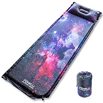 【中古】【輸入品・未使用】Foxelli スリーピングパッド ? 快適&コンパクト 自動膨張式スリーピングマット 枕付き 軽量 防湿キャンプパッド ハイキング&バックパッキングに