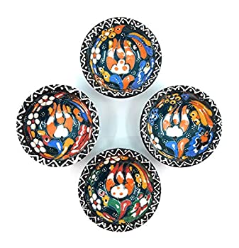 【中古】【インポート品・未当て嵌める】御手々お手伝いさん トルコ 陶器 瀬戸もの 3in サービングボウル 4個仕掛ける (まっ黒い緑であること) キッチン用品・食器・調理器具-その他