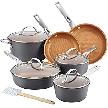 【中古】【インポート品・未当て嵌める】Ayesha Curry 勝手もと属具 11点 介護ホーム寄せあわせ 煮炊き物の具仕掛ける (赤銅色和三盆) キッチン用品・食器・調理器具-その他