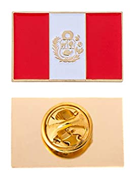 【中古】【インポート品・未当て嵌める】ペルー共和国軍旗ラペルエナメル 金属元素製 お差し上げ物かぶり笠 メンズ/レディース 愛国主義的 (矩形いの一番)