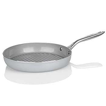 【中古】【輸入品・未使用】TECHEF ? CeraTerraコレクション 12インチ セラミックノンスティックグリルパン (PTFE、PFOAフリーセラミック外装&内装) 韓国製 (12インチグリル|ムジカ&フェリーチェ店