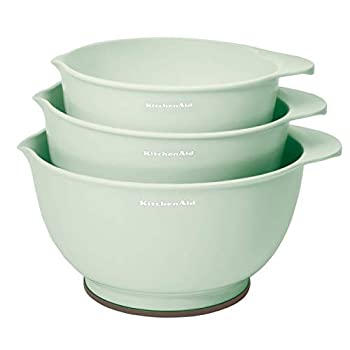 【中古】【インポート品・未当て嵌める】KitchenAid 古典派音楽 配合どんぶり鉢 3個仕掛ける ピスタチオ その他-キッチン用品・食器・調理器具