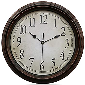 【中古】【輸入品・未使用】Yesland 壁掛け時計 - 12-1/2インチ - レトロ 静音 カチッとしないクラシック時計 装飾ラウンド壁時計 リビングルーム キッチン ホーム オフィス