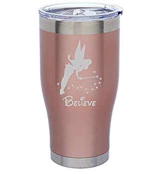 【中古】【インポート品・未当て嵌める】(フェアリービリーブ) Fairy Believeサクラ色ゴールド二重壁無意味さ断熱ステンレススチールタンブラー トラベルマグ 24 薬局衡オンス