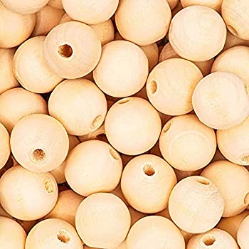 【中古】【インポート品・未当て嵌める】Juvale Birch 木製ビーズ 宝飾品仕立て上げる用 (0.7in 自然的色合い 100個入り口・入口風呂敷き包み)