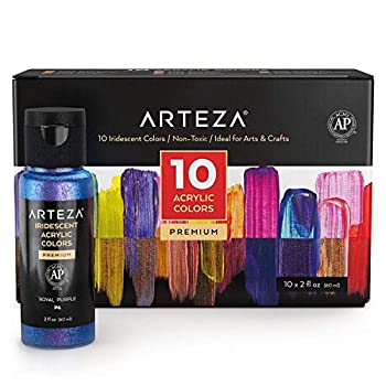【中古】【インポート品・未当て嵌める】Arteza Iridescent Acrylic Paint Set%ｶﾝﾏ% 60 ml Bottles%ｶﾝﾏ% 10 Chameleon Colors%ｶﾝﾏ% High Viscosity Shimmer Paint%ｶﾝﾏ% Water-Based%ｶﾝﾏ%