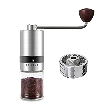 【中古】【輸入品・未使用】Coffee Grinder Manual (6 Adjustable Setting CNC Stainless Steel Burr Grinder) Hand Coffee Grinder Portable Light Whole Stainless Steel