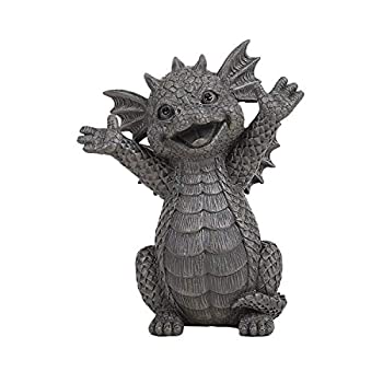 【中古】【輸入品・未使用】Pacific Giftware ハッピーガーデン ドラゴン 庭で応援 ディスプレイ 装飾 アクセント 彫刻 ストーン仕上げ 高さ5.25インチ