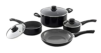 【中古】【輸入品・未使用】7ピース アルミニウム ノンスティック 食器洗い機対応 調理器具セット 鍋とフライパン ブラック｜ムジカ＆フェリーチェ店