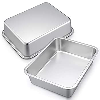 【中古】【輸入品・未使用】P&P CHEF 12.7インチ ラザニア ベーキングパン 2個セット ステンレススチール ディープローストパン 肉 深皿 丸角 お手入れ簡単 食器洗い機対応