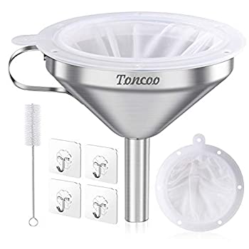 【中古】【輸入品・未使用】Toncoo 5インチ プレミアムステンレススチール 漏斗 200個のメッシュフードフィルターストレーナー 食品グレード キッチン用じょうご ボトル充填｜ムジカ＆フェリーチェ店